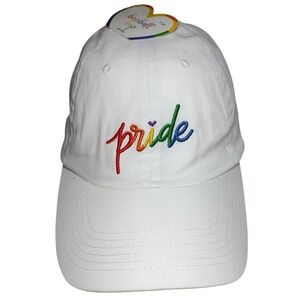 New Pride Baseball Cap Hat with Rainbow Pride on Front White One Size Fits‎ Most
